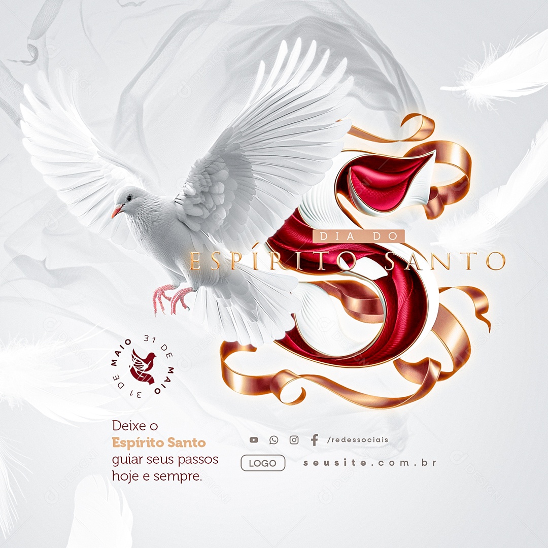Dia do Espirito Santo 31 de Maio Social Media PSD Editável