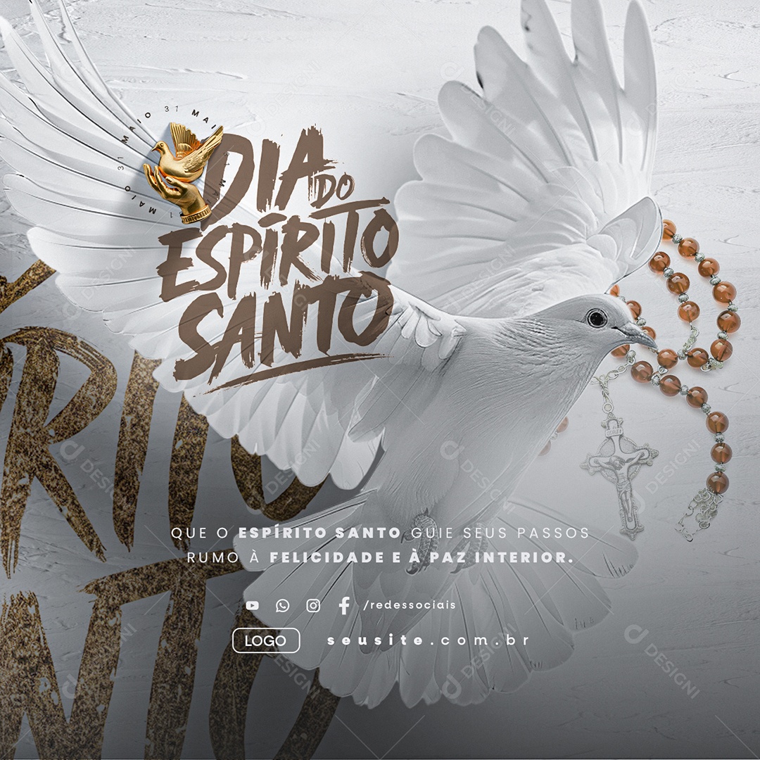 Dia do Espirito Santo 31 de Maio Social Media PSD Editável