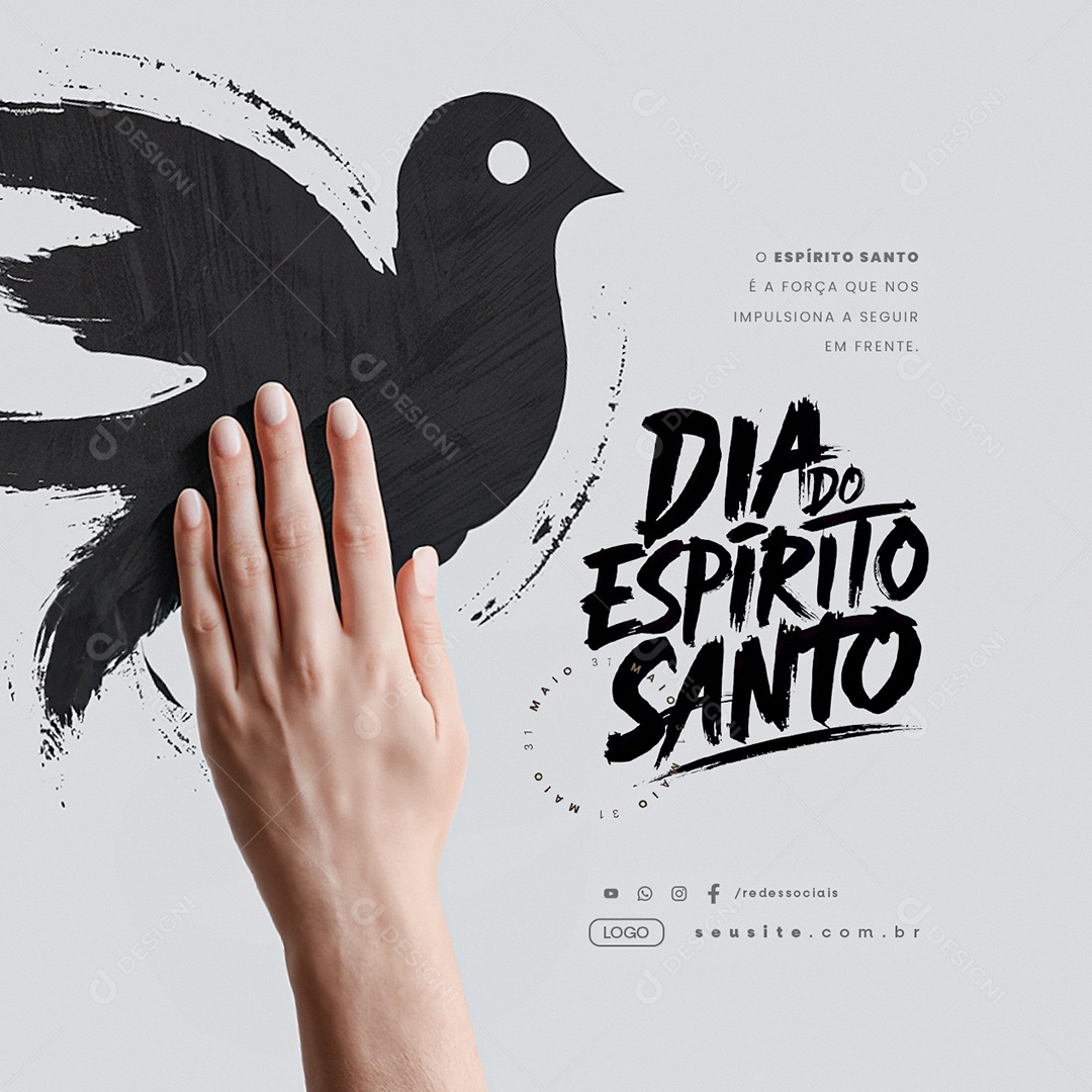 Dia do Espirito Santo 31 de Maio é a Força Que Nos Impulsiona Social Media PSD Editável