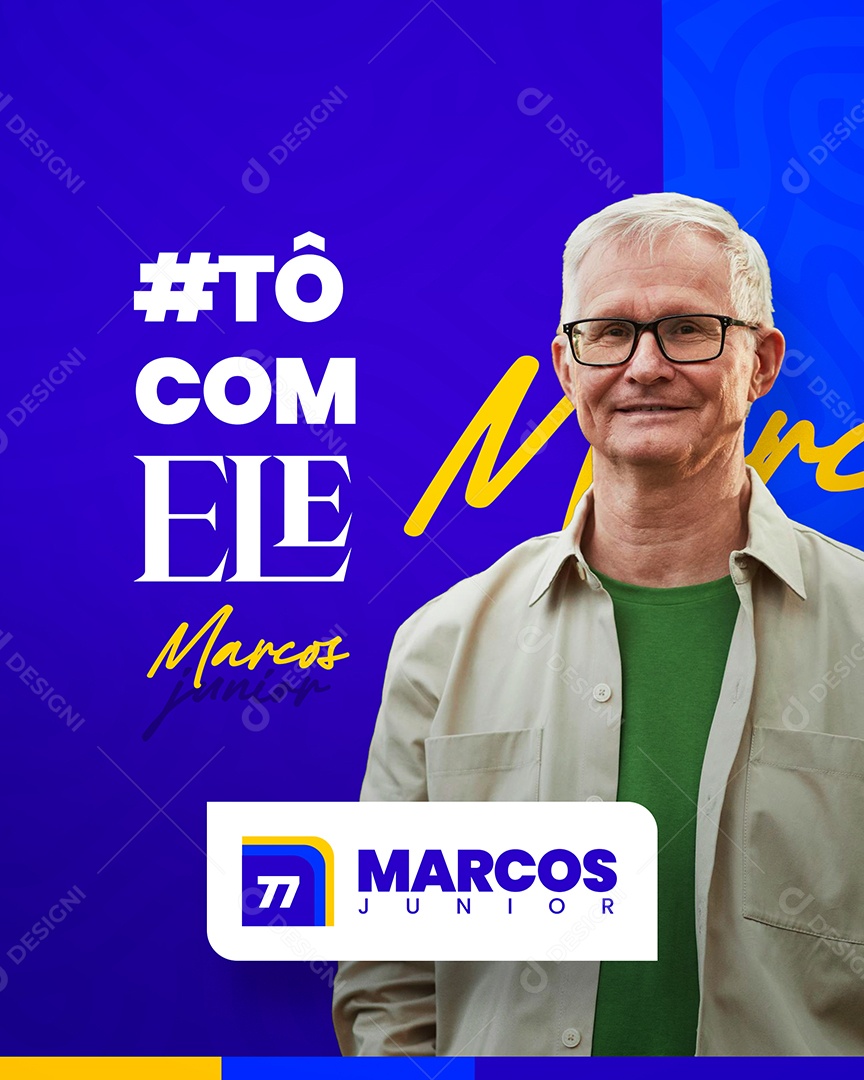 Campanha Eleitoral Política Eleição Tô Com Prefeito Vereador Social Media PSD Editável