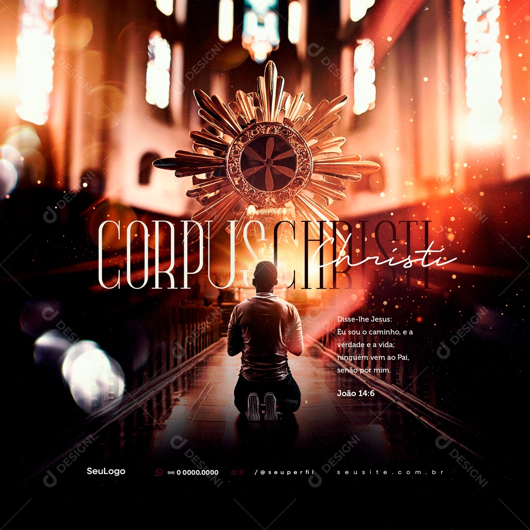Corpus Christi 30 de Maio Social Eu sou o Caminho e a Verdade Media PSD Editável