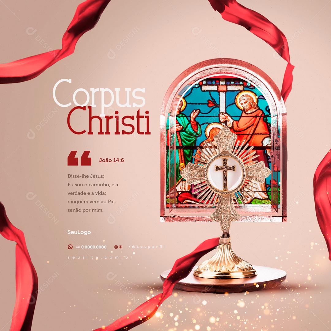 Corpus Christi 30 de Maio Disse-lhe Jesus eu sou o Caminho Social Media PSD Editável