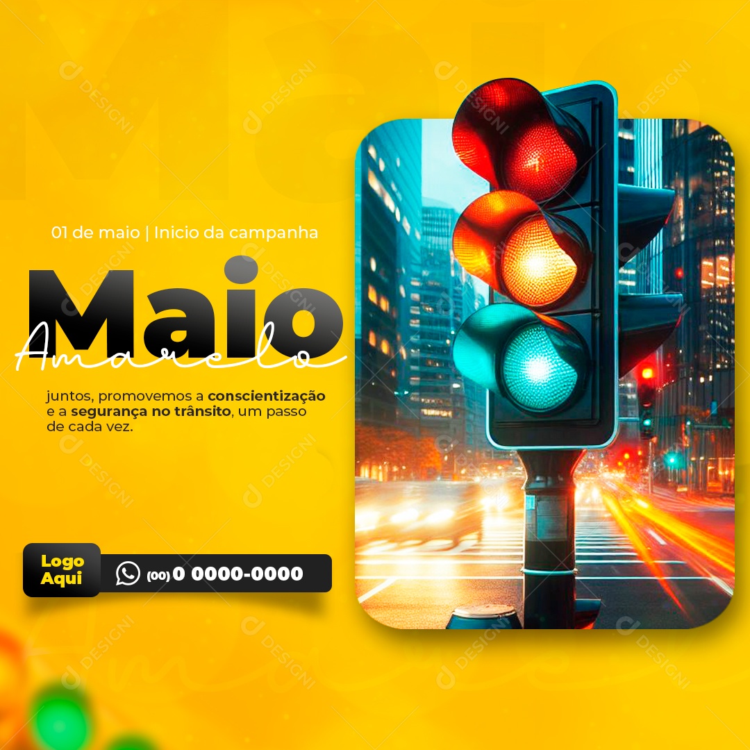 Maio Amarelo Prevenir Social Media PSD Editável