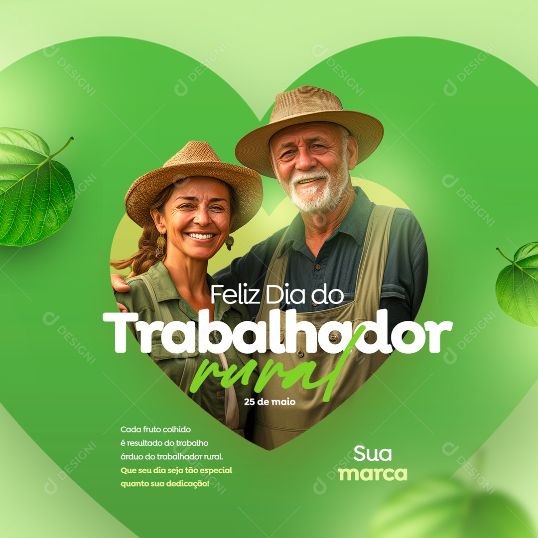 Feliz Dia do Trabalhador Rural 25 de Maio Social Media PSD Editável