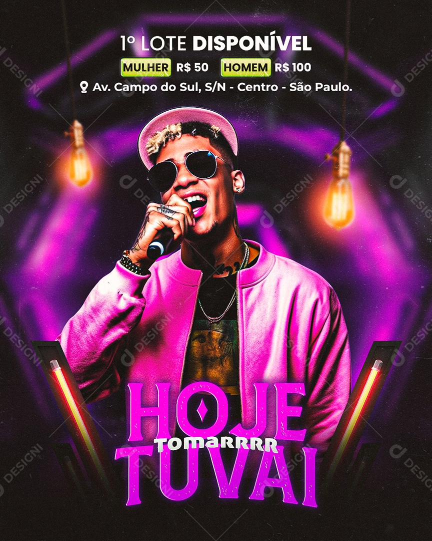 Flyer Hoje Tu  Via Tomar Social Media PSD Editável