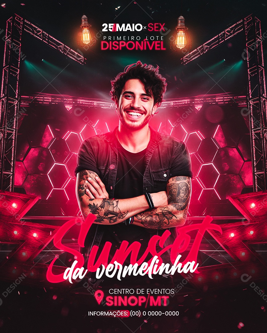 Flyer Sunset da Vermelinha Social Media PSD Editável