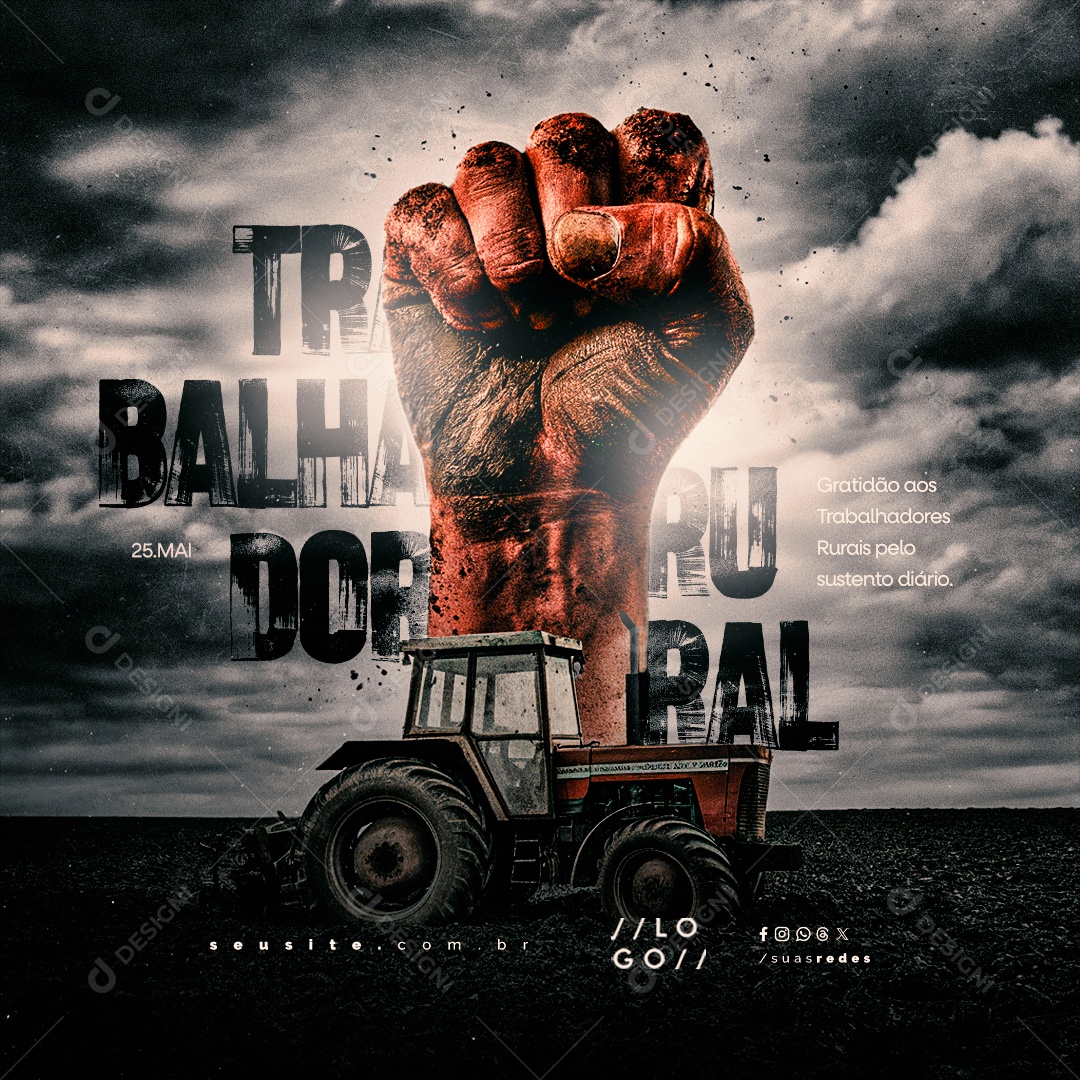 Dia do Trabalhador Rural 25 de Maio Social Media PSD Editável