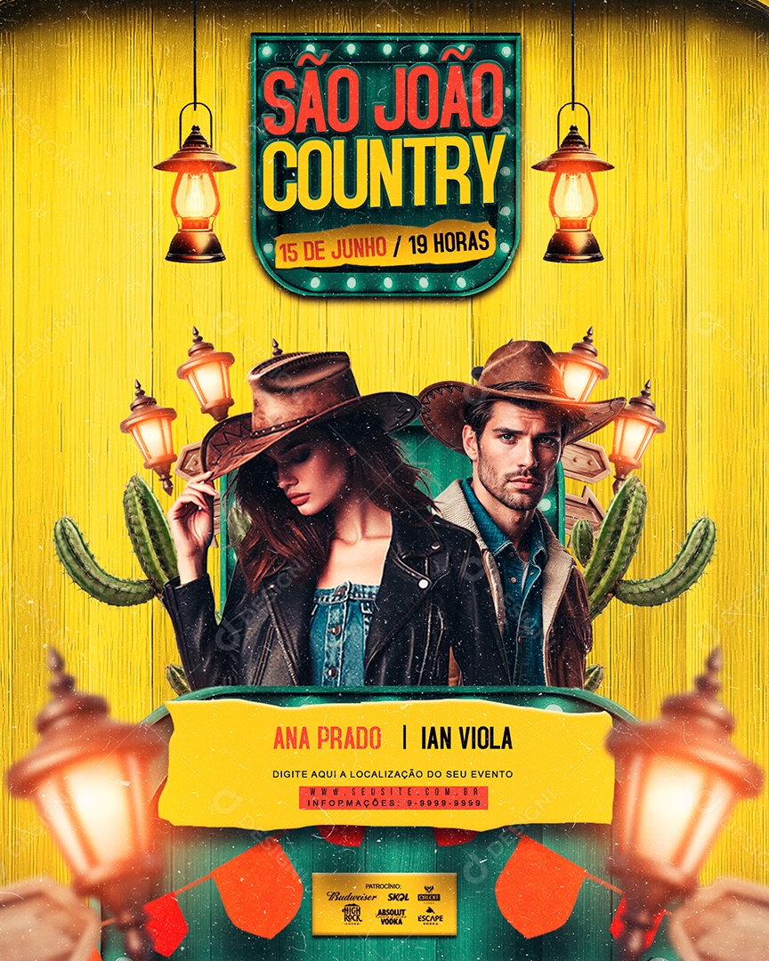 São João Festa Junina Feed Social Media PSD Editável