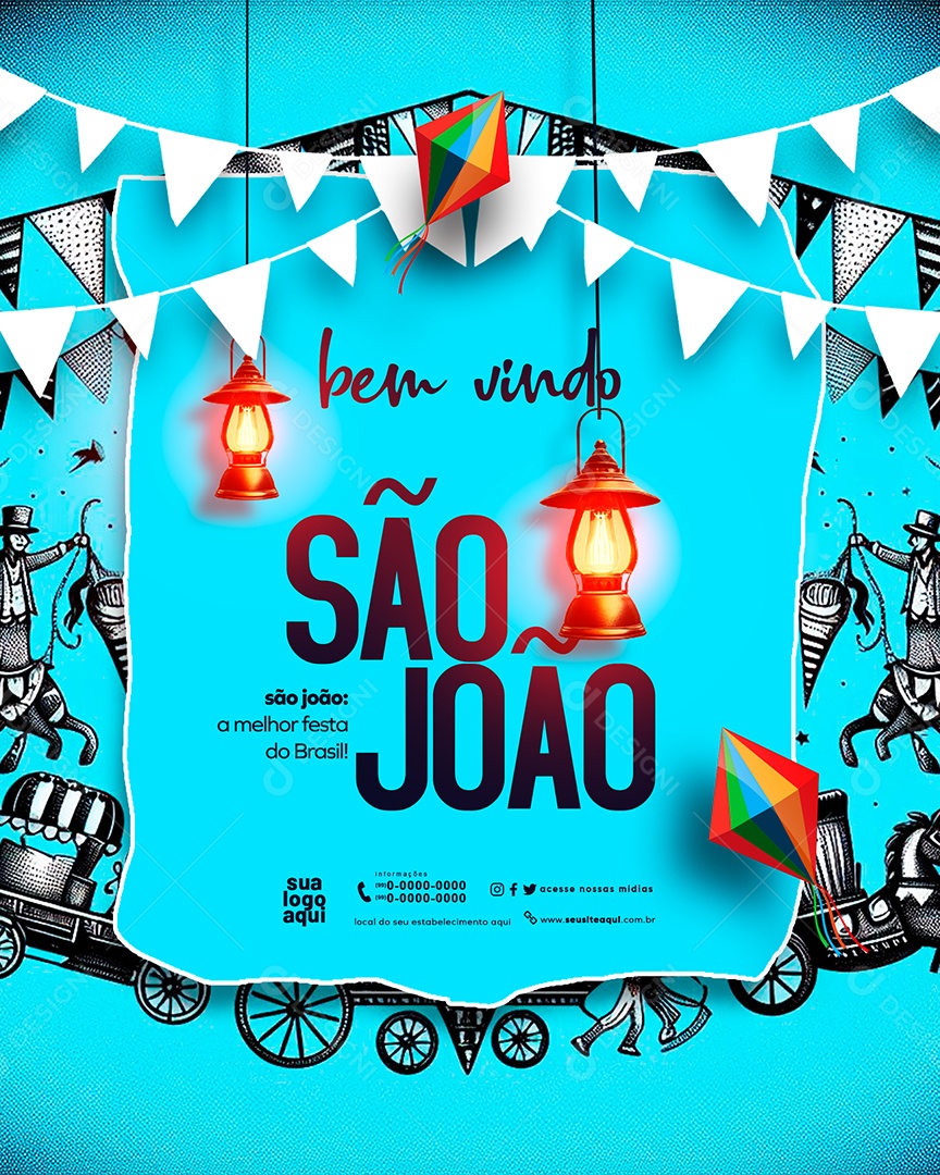 São João Festa Junina Feed Social Media PSD Editável