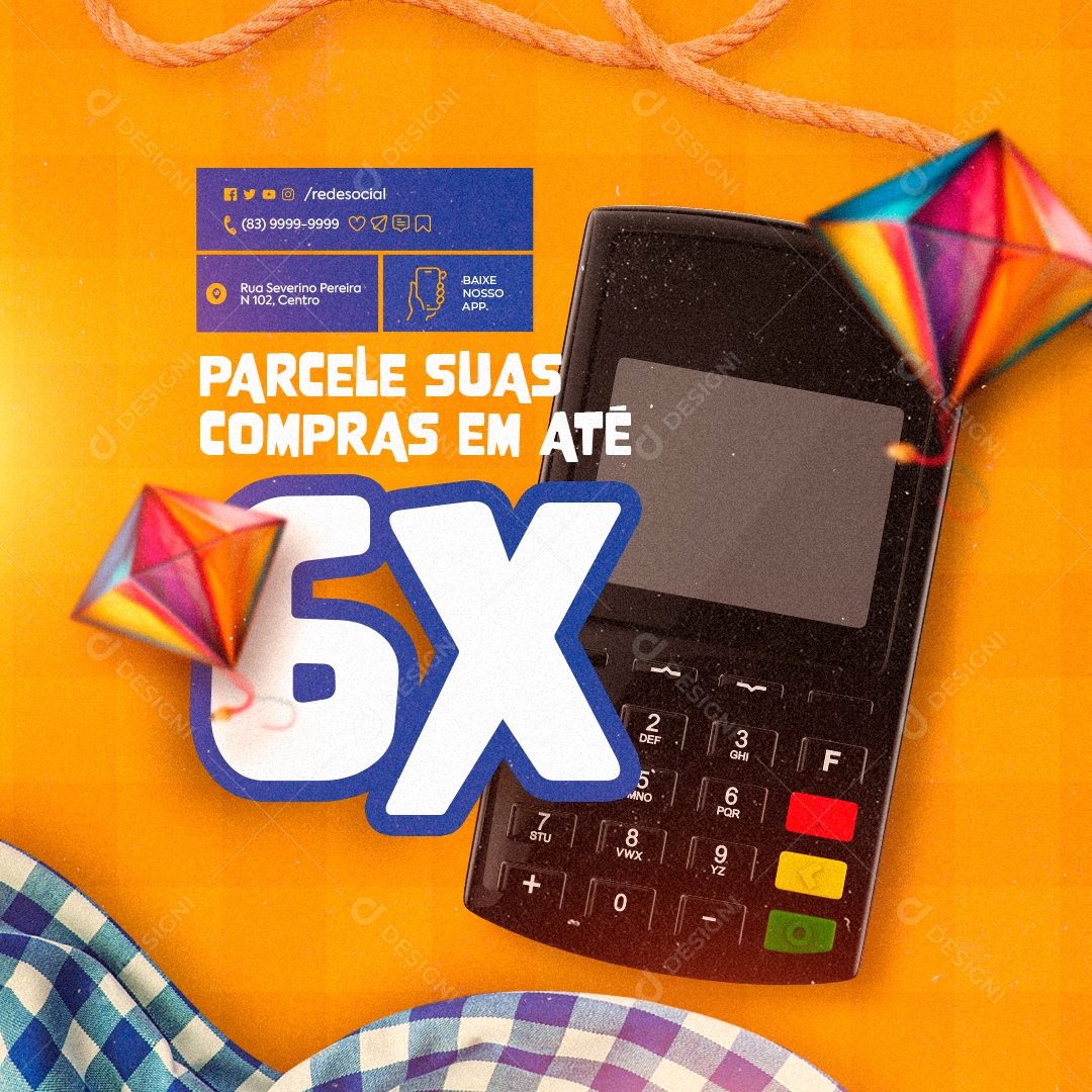 Supermercado Saldão dos Apaixonados Parcele suas Compras Social Media PSD Editável