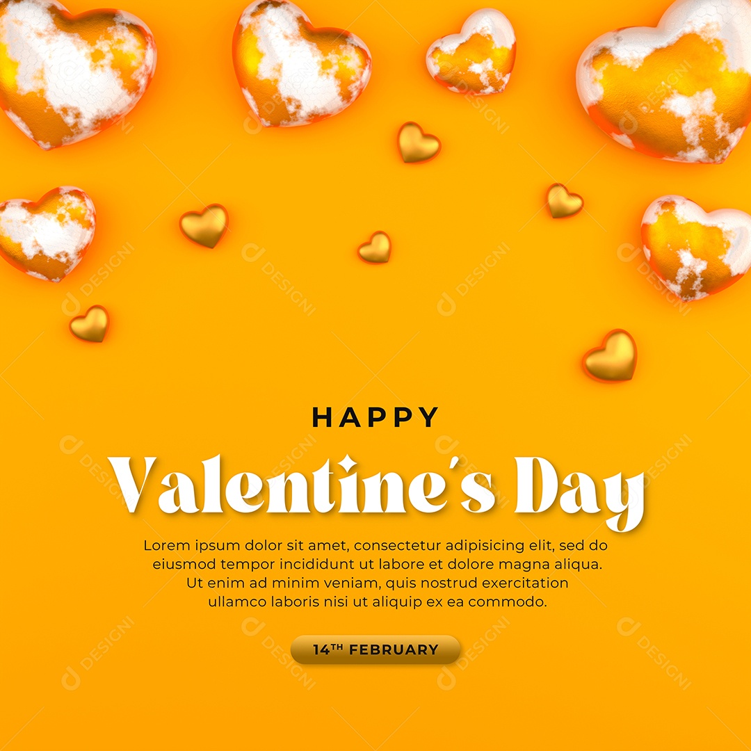 Social Media Feliz Dia dos Namorados 14 de Fevereiro PSD Editável