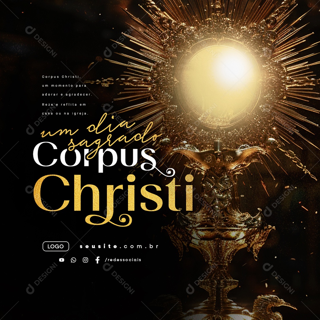 Dia de Corpus Christi 30 de Maio Um Dia Sagrado Social Media PSD Editável