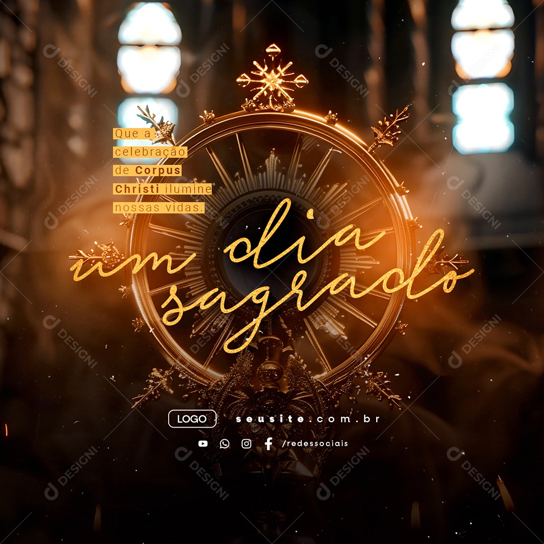 Dia de Corpus Christi 30 de Maio Um Dia Sagrado Social Media PSD Editável