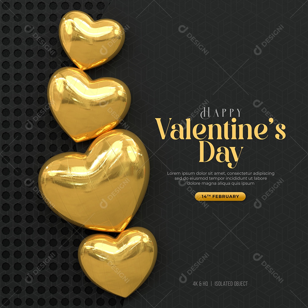 Feed Dia dos Namorados 14 de Fevereiro Social Media PSD Editável