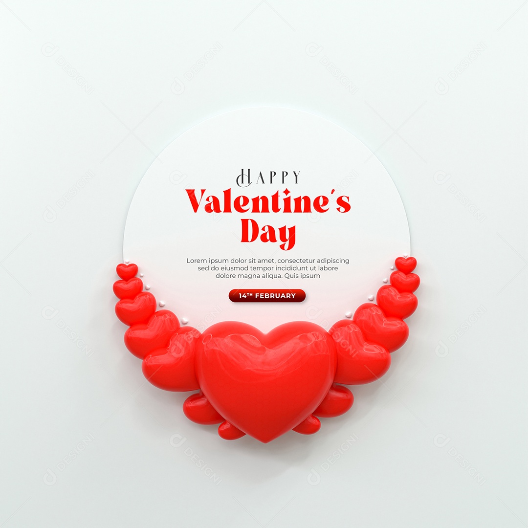 Feed Social Media Dia dos Namorados 14 de Fevereiro PSD Editável