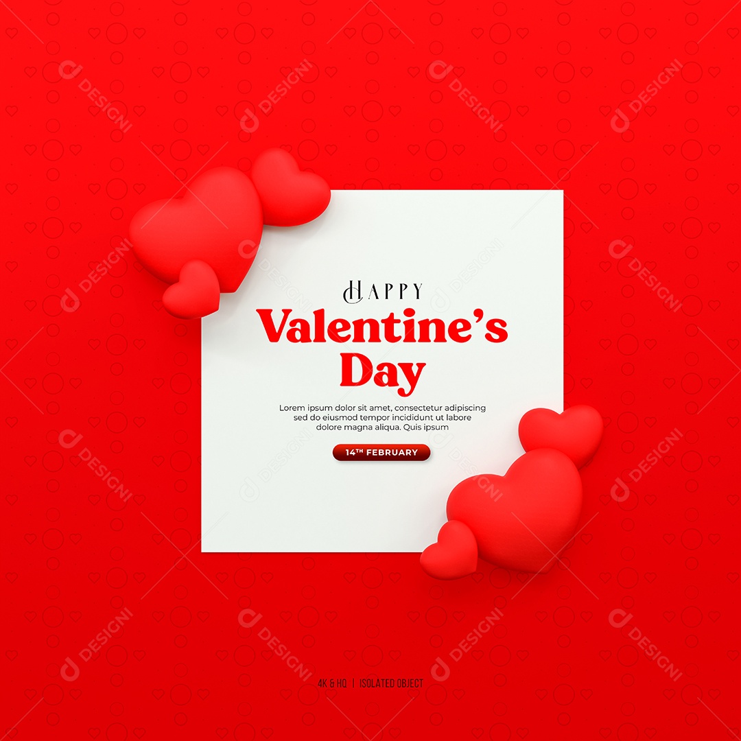 Dia dos Namorados 14 de Fevereiro Social Media PSD Editável