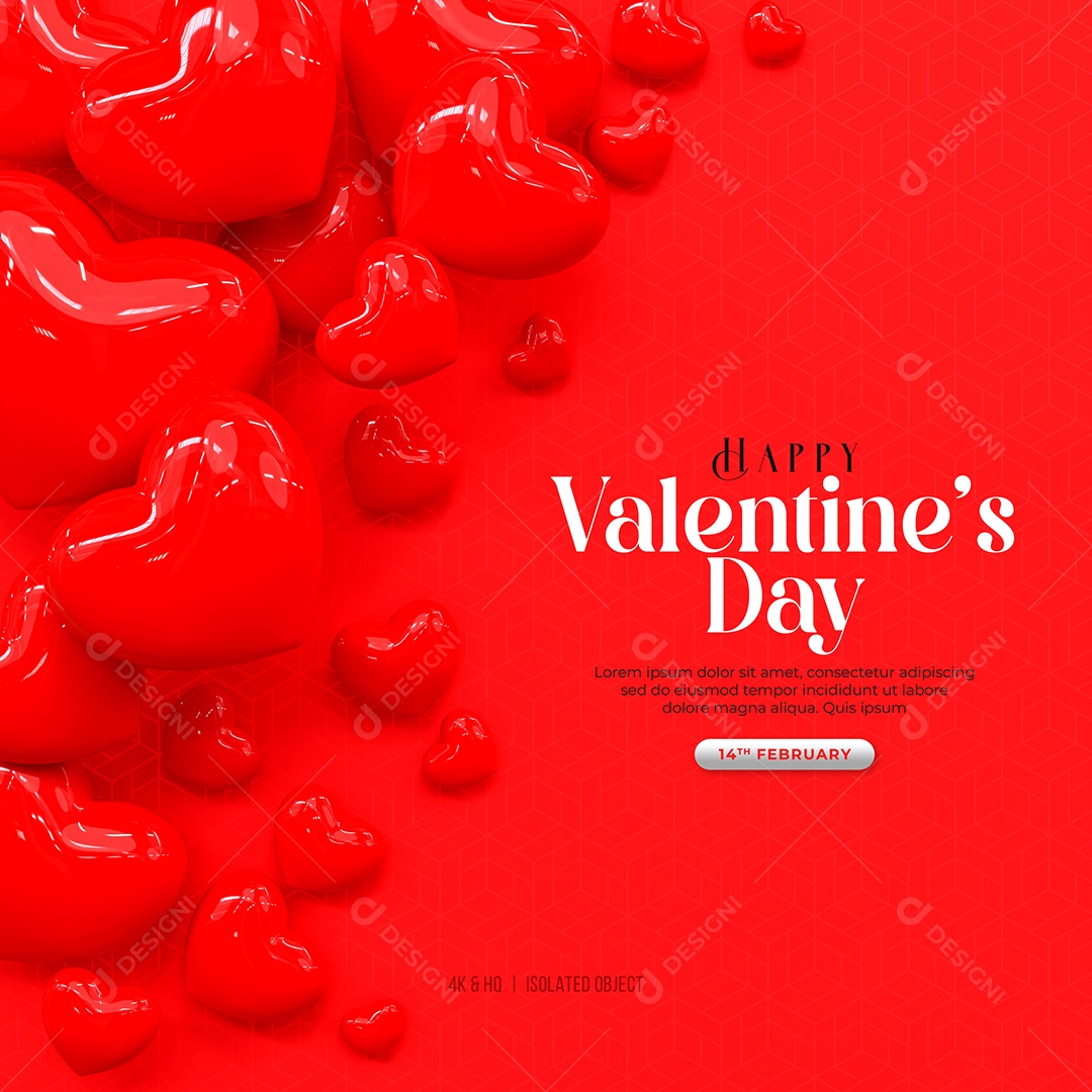 Feed Feliz Dia dos Namorados 14 de Fevereiro Social Media PSD Editável