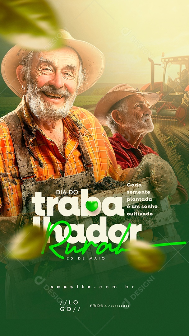 Story Social Media Dia do Trabalhador Rural 25 de Maio Cada Semente Plantada é Um Sonho PSD Editável