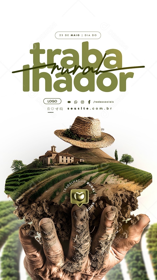 Story Dia do Trabalhador Rural 25 de Maio Social Media PSD Editável