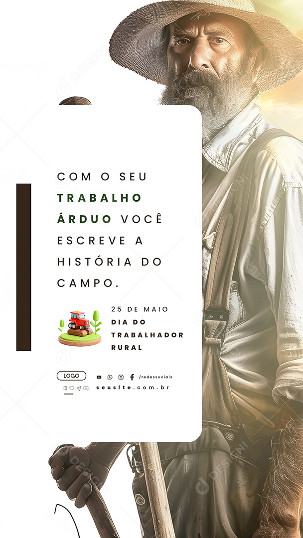 Story Dia do Trabalhador Rural 25 de Maio Social Media PSD Editável
