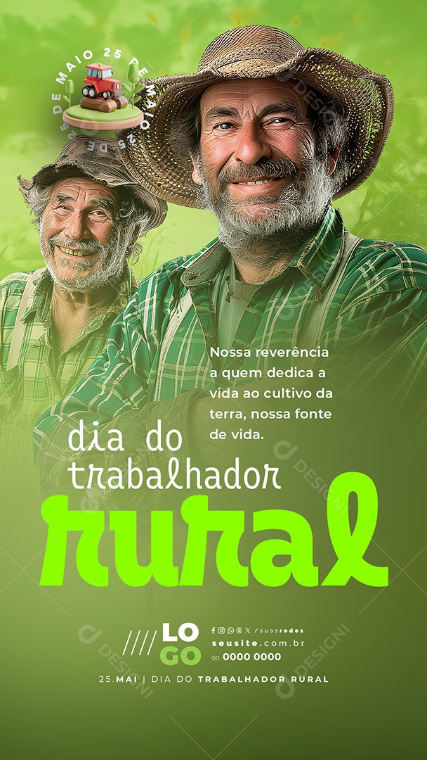 Story Dia do Trabalhador Rural 25 de Maio Social Media PSD Editável