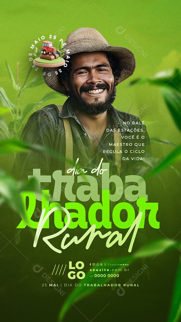 Story Dia do Trabalhador Rural 25 de Maio no Balé das Estações Social Media PSD Editável