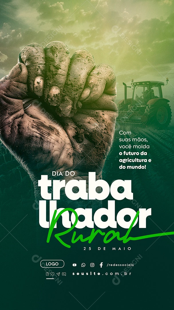 Story Dia do Trabalhador Rural 25 de Maio Social Media PSD Editável