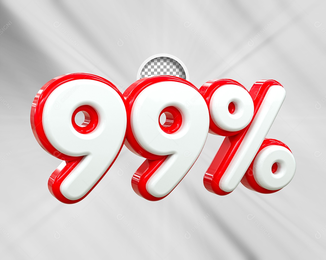 Desconto 99% Elemento 3D Branco e Vermelho para Composição PSD