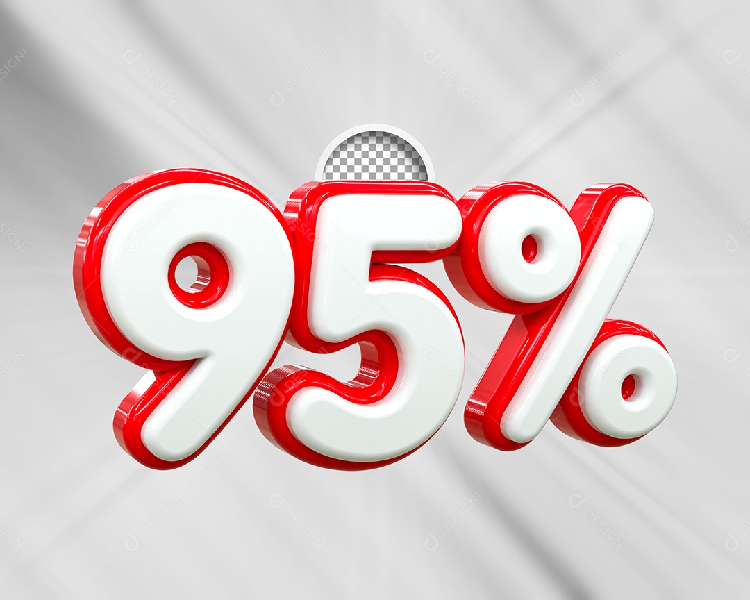 Desconto 95% Elemento 3D Branco e Vermelho para Composição PSD