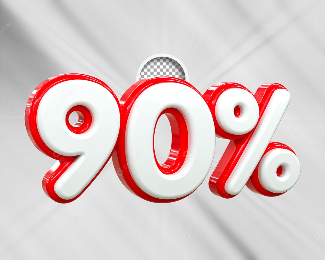 Desconto 90% Elemento 3D Branco e Vermelho para Composição PSD