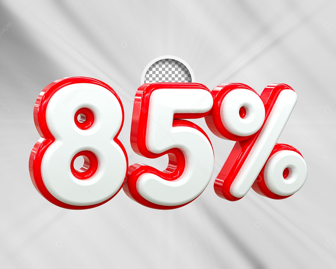 Desconto 85% Elemento 3D Branco e Vermelho para Composição PSD