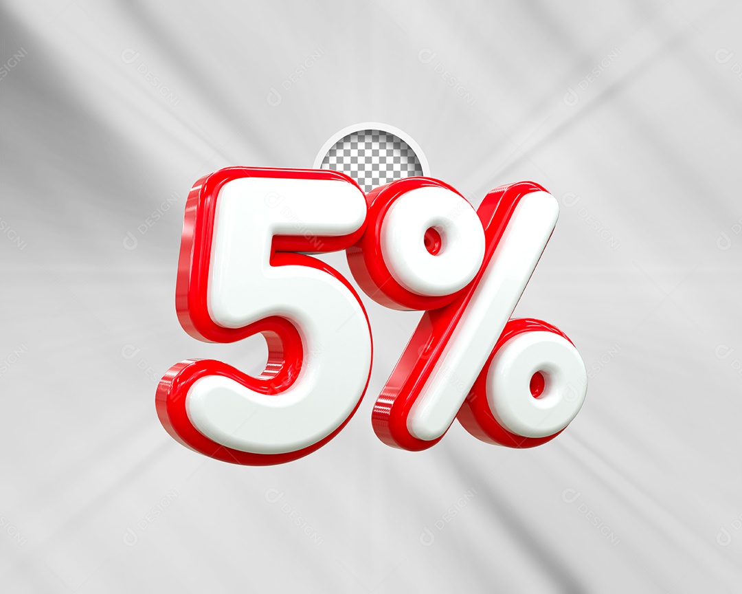 Desconto 55% Elemento 3D Branco e Vermelho para Composição PSD