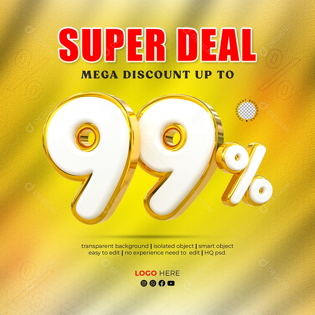 Desconto 99% Elemento 3D para Composição PSD