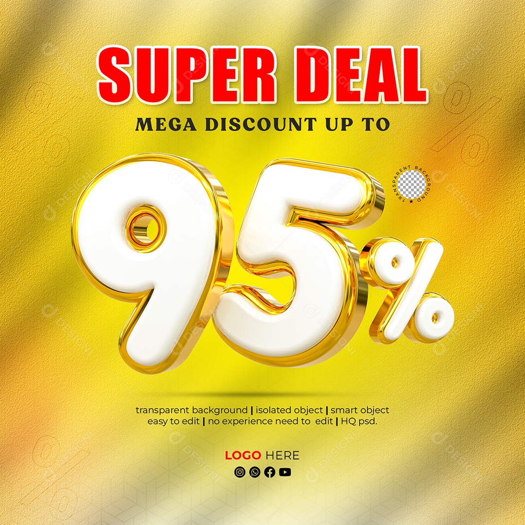 Desconto 95% Elemento 3D para Composição PSD