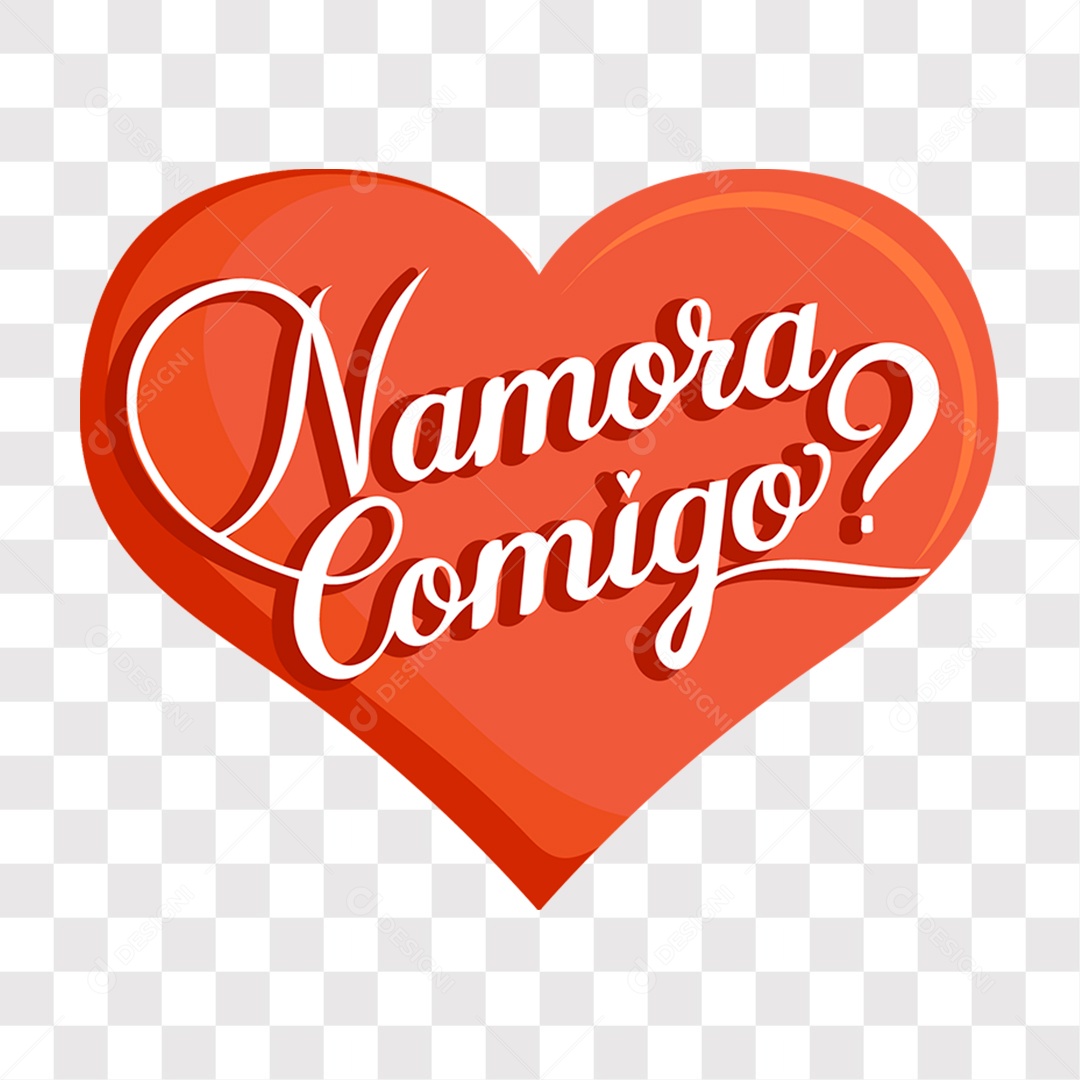 Lettering Dia dos Namorados Namora Comigo EPS + PNG