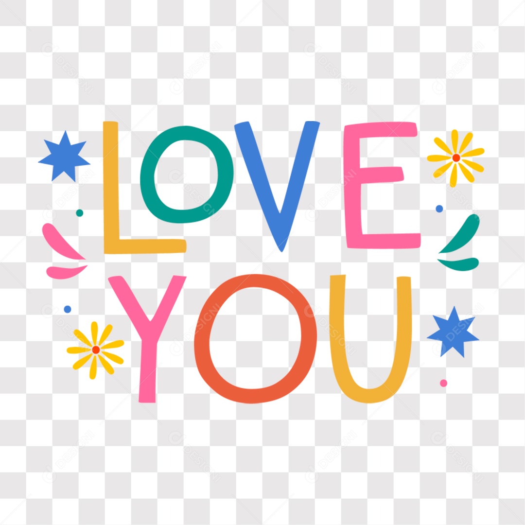 Lettering Dia dos Namorados Love You EPS + PNG