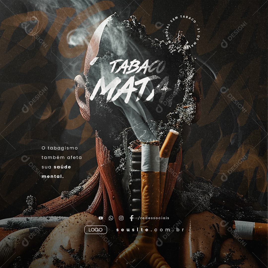 Dia Mundial Sem Tabaco 31 de Maio Social Media PSD Editável