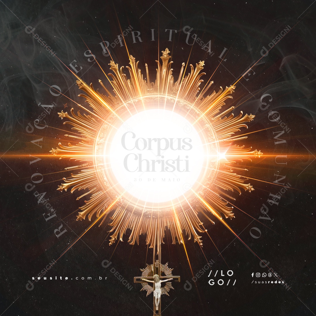 Dia de Corpus Christi 30 de Maio Renovação Espiritual Social Media PSD Editável