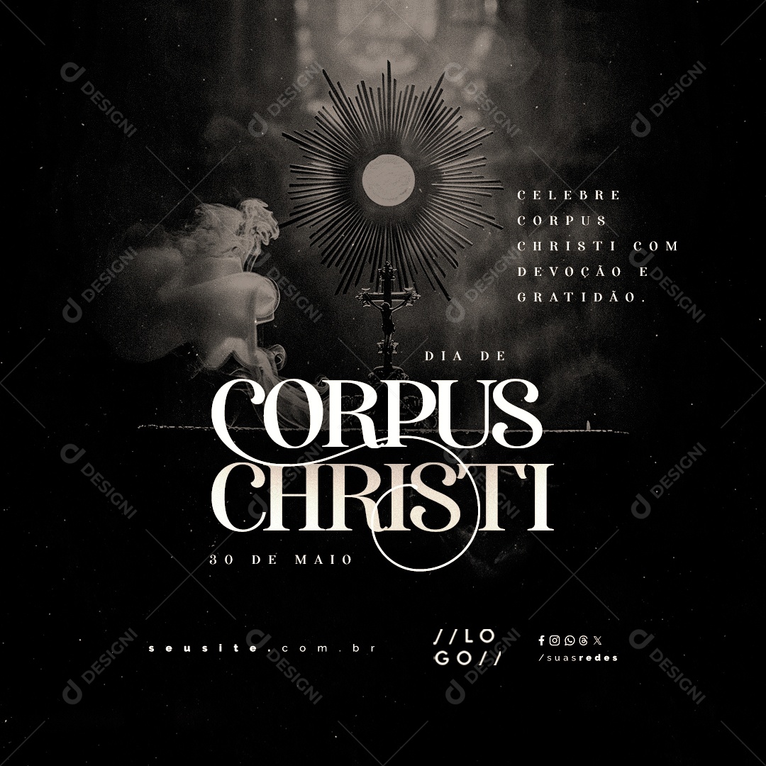 Dia de Corpus Christi 30 de Maio Social Media PSD Editável