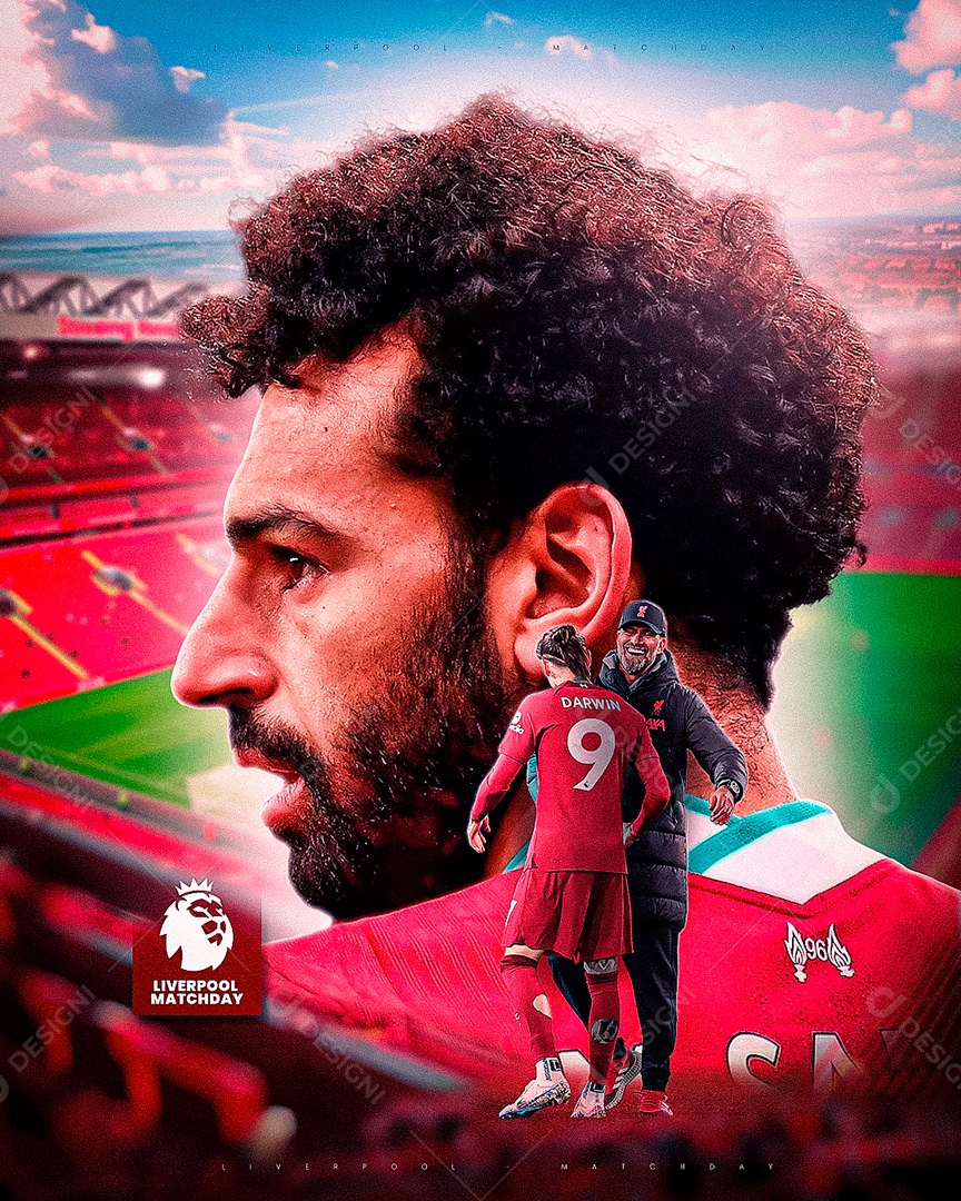 Flyer Liverpool Matchday Feed Social Media PSD Editável