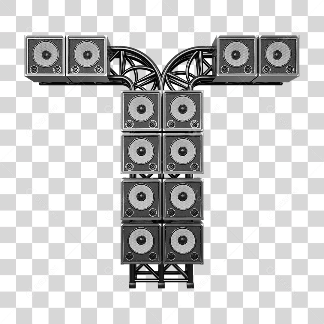 Estruturas Metálicas com Caixas de Som PNG Transparente