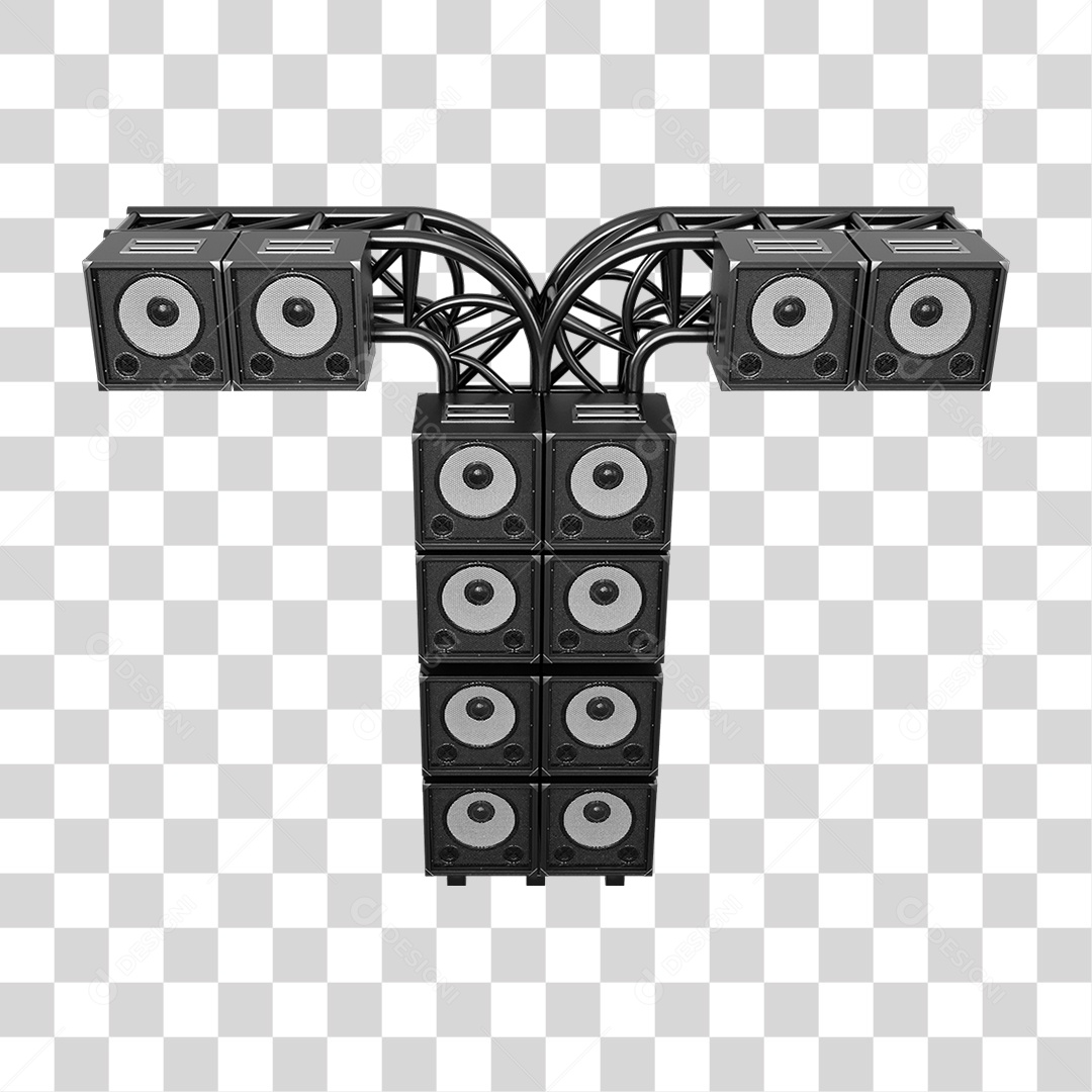 Estruturas Metálicas com Caixas de Som PNG Transparente