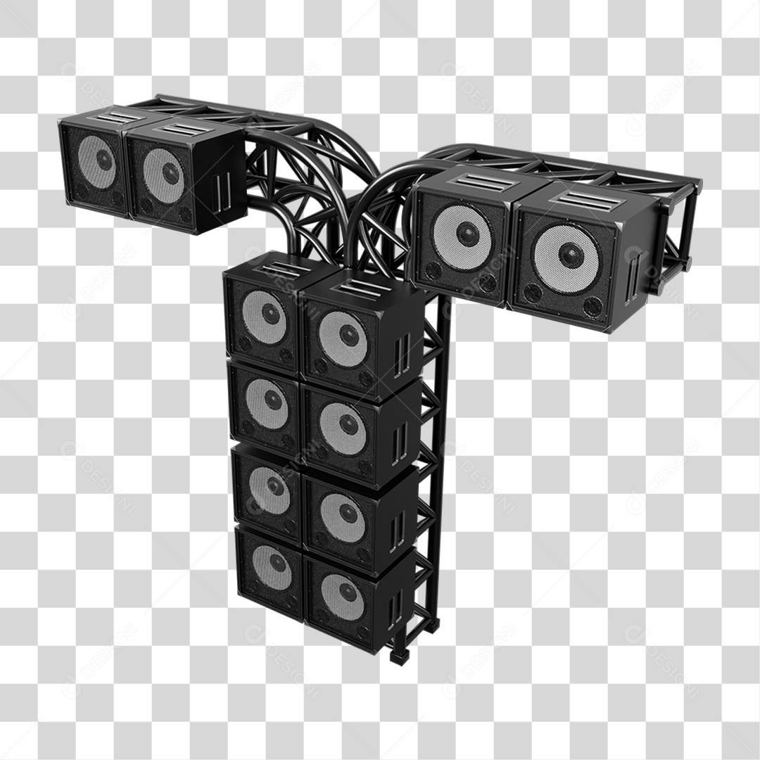 Estruturas Metálicas com Caixas de Som PNG Transparente