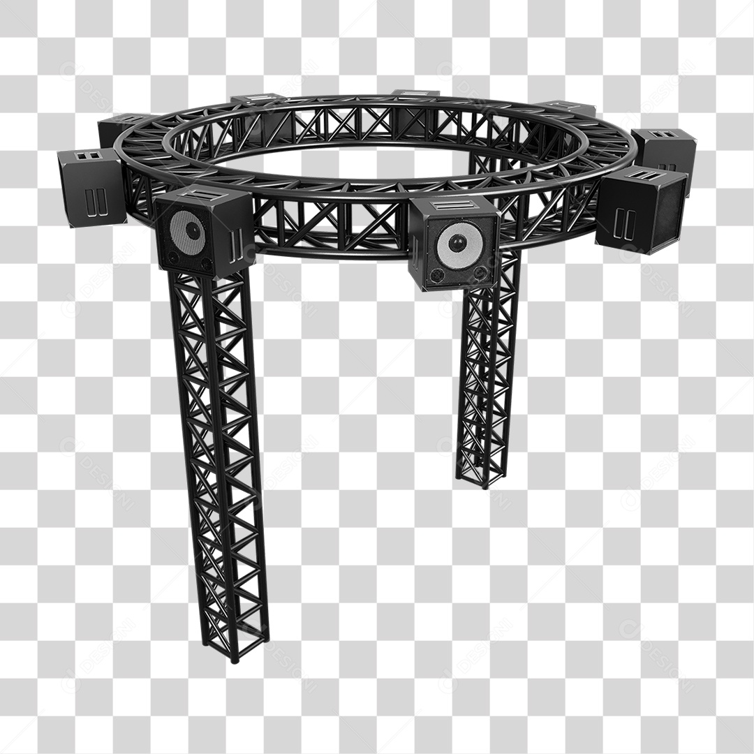 Estruturas Metálicas com Caixas de Som PNG Transparente