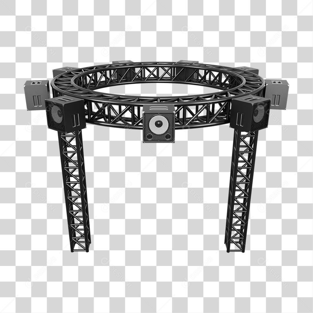 Estruturas Metálicas com Caixas de Som PNG Transparente