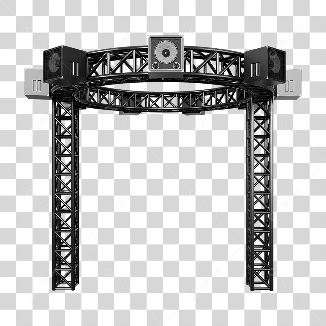 Estruturas Metálicas com Caixas de Som PNG Transparente