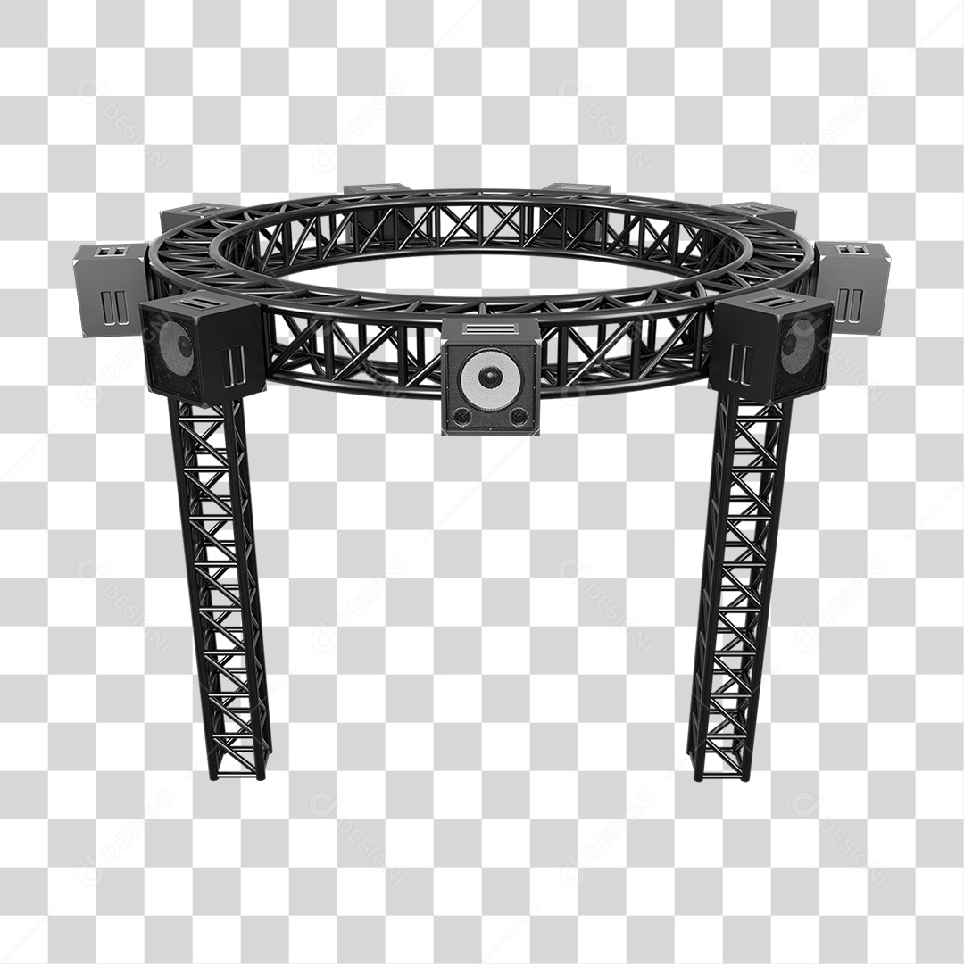 Estruturas Metálicas com Caixas de Som PNG Transparente