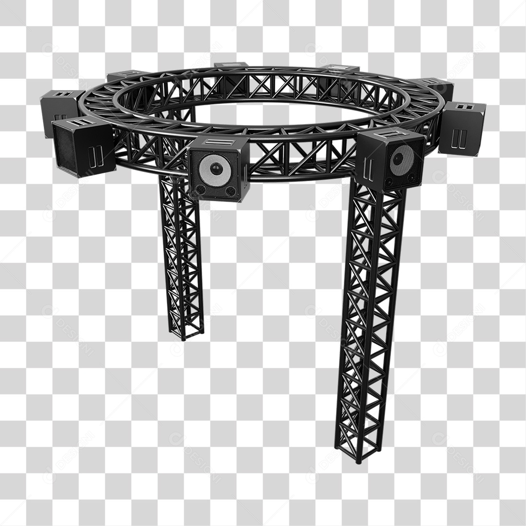 Estruturas Metálicas com Caixas de Som PNG Transparente