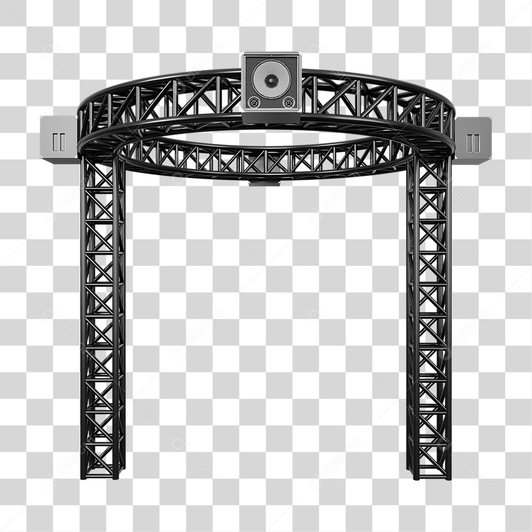 Estruturas Metálicas com Caixas de Som PNG Transparente