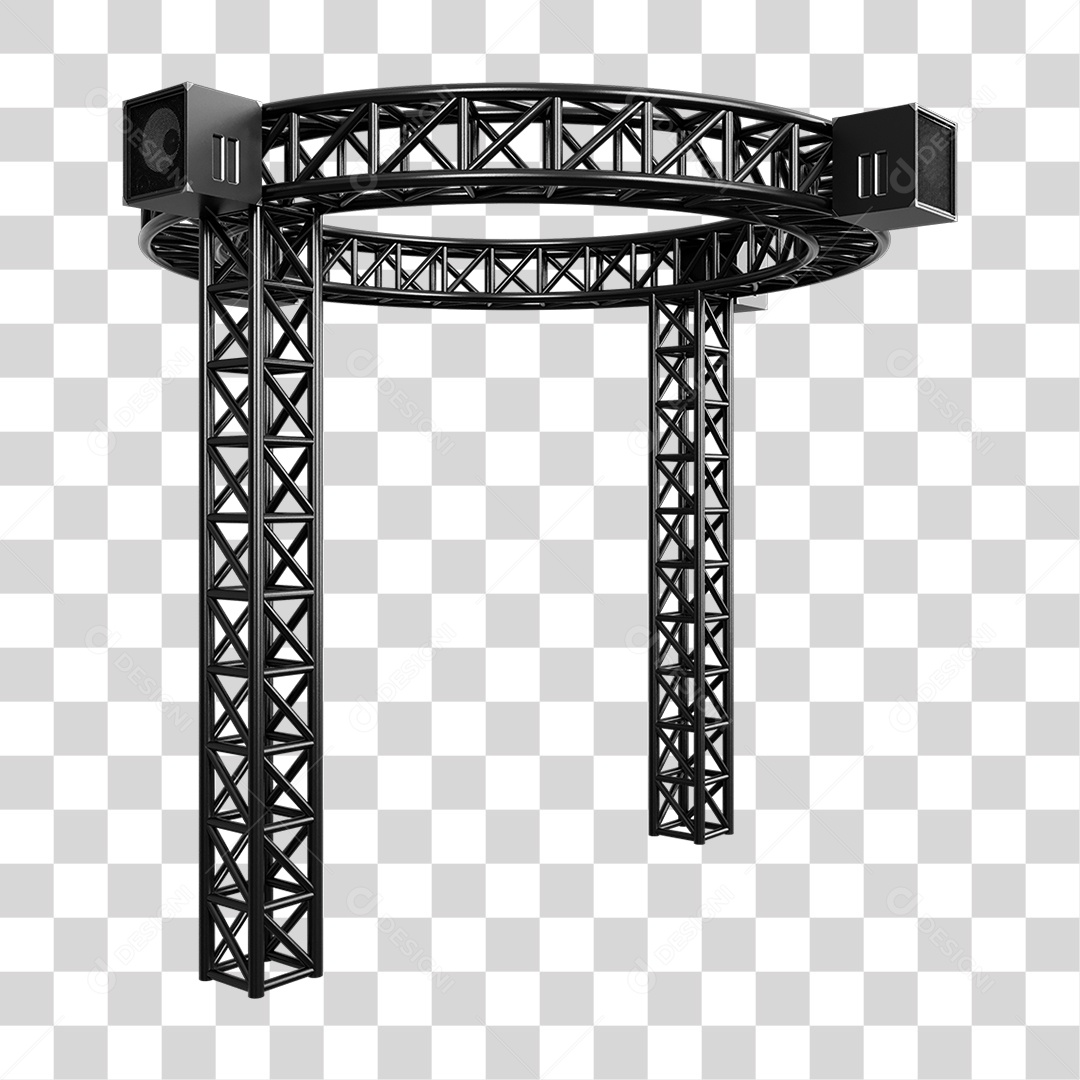 Estruturas Metálicas com Caixas de Som PNG Transparente
